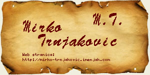 Mirko Trnjaković vizit kartica